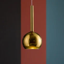 Lampade A Sospensione-Top Light Lampada a sospensione sfera vetro specchiato oro lucido