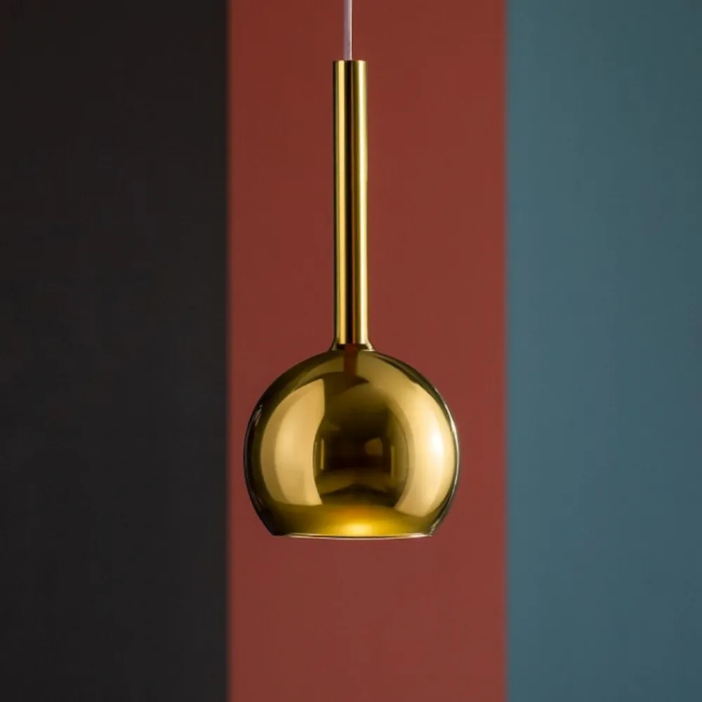 Lampade A Sospensione-Top Light Lampada a sospensione sfera vetro specchiato oro lucido