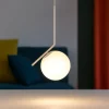 Lampade A Sospensione-Selezionato da Mazzolaluce Lampada a sospensione sfera vetro bianca