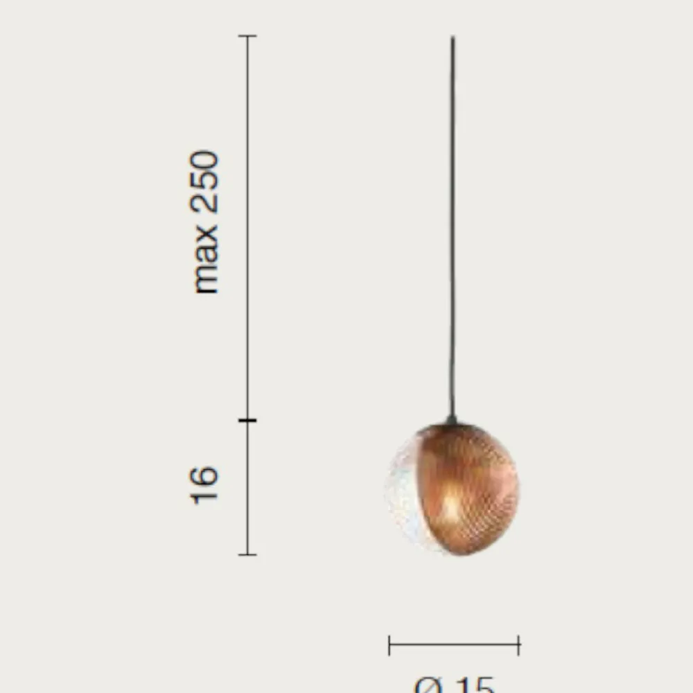 Lampade A Sospensione-Ondaluce Lampada a sospensione sfera vetro rame bella 19cm