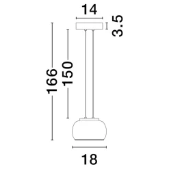 Lampade A Sospensione-Selezionato da Mazzolaluce Lampada a sospensione sfera vetro fume led 9w 3000k per isola