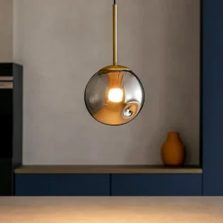 Lampade A Sospensione-Selezionato da Mazzolaluce Lampada a sospensione sfera vetro fume