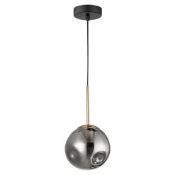Lampade A Sospensione-Selezionato da Mazzolaluce Lampada a sospensione sfera vetro fume