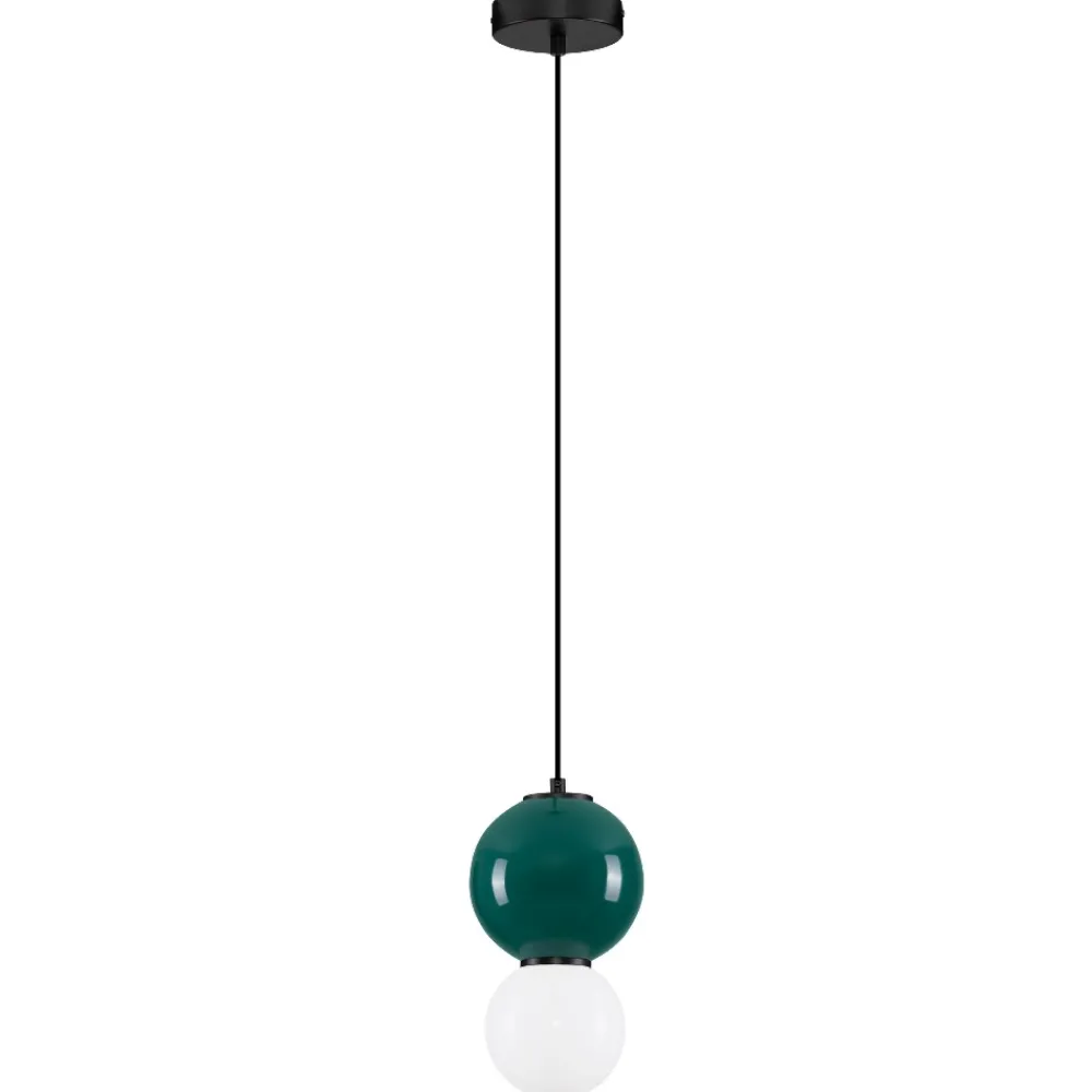 Lampade A Sospensione-Selezionato da Mazzolaluce Lampada a sospensione sfere vetro porcellana verde led 3000k