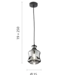 Lampade A Sospensione-Ondaluce Lampada a sospensione so pin a vetro fume grigio trasparente