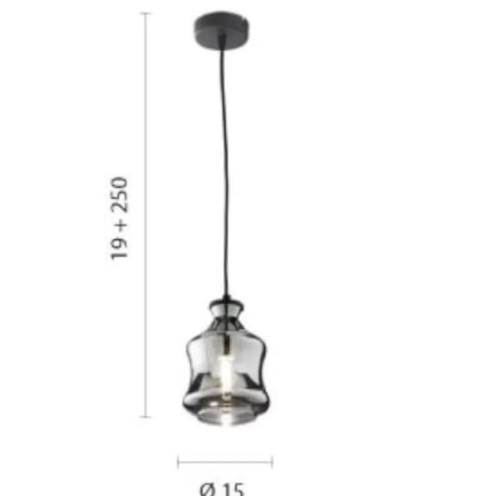 Lampade A Sospensione-Ondaluce Lampada a sospensione so pin a vetro fume grigio trasparente