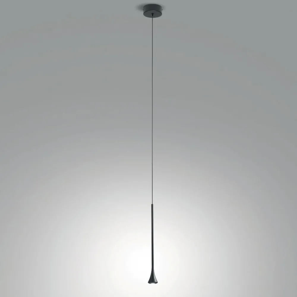 Lampade A Sospensione-Fabas Luce Lampada a sospensione susa led 5w 3000k nera moderna