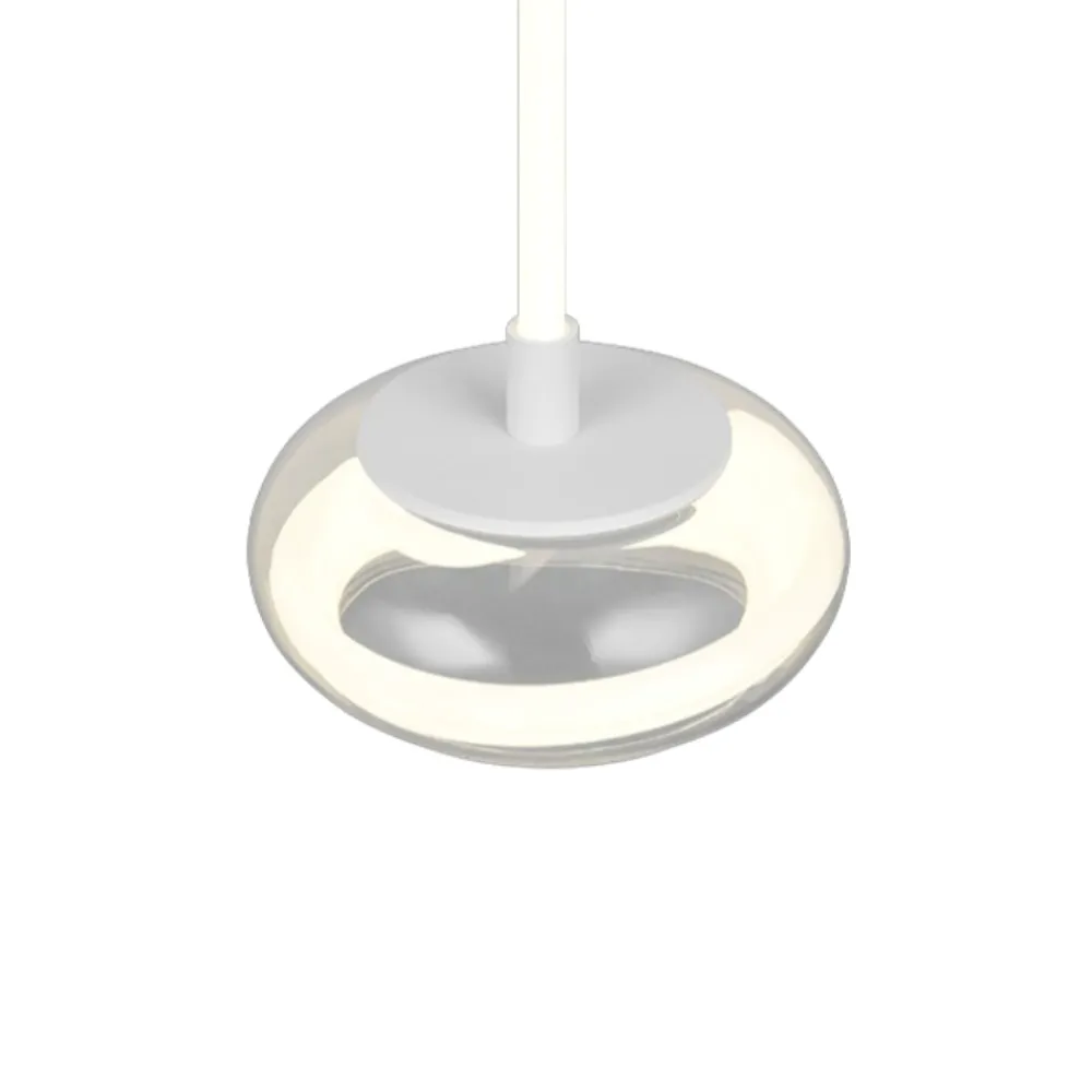 Lampade A Sospensione-Selezionato da Mazzolaluce Lampada a sospensione tonda vetro trasparente led 13w 4000k dimmerabile
