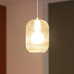 Lampade A Sospensione-Top Light Lampada a sospensione toplight tender moderna ambra