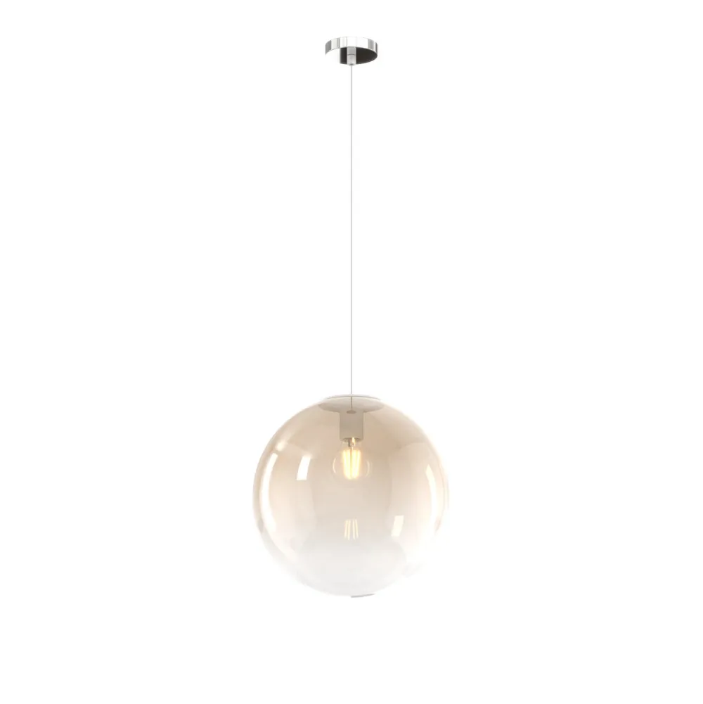 Lampade A Sospensione-Top Light Lampada a sospensione toplight sfera di vetro ambra