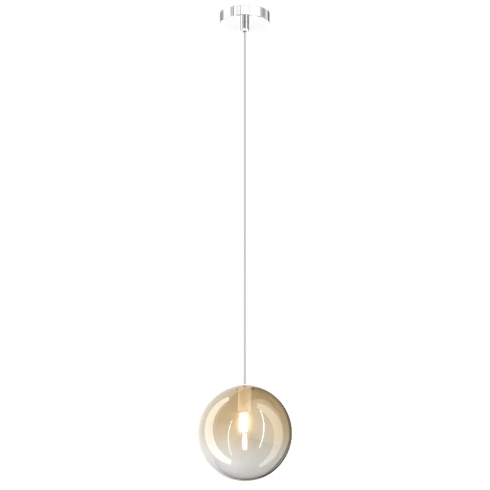 Lampade A Sospensione-Top Light Lampada a sospensione toplight sfera vetro ambra