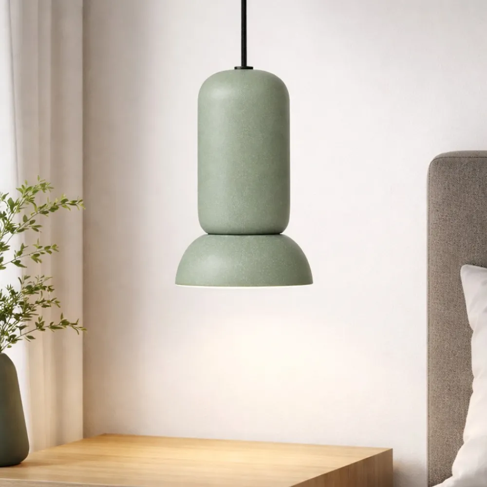 Lampade A Sospensione-Selezionato da Mazzolaluce Lampada a sospensione verde satinato di ceramica