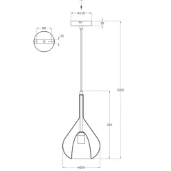 Lampade A Sospensione-Fabas Luce Lampada a sospensione vetro ambra design lila