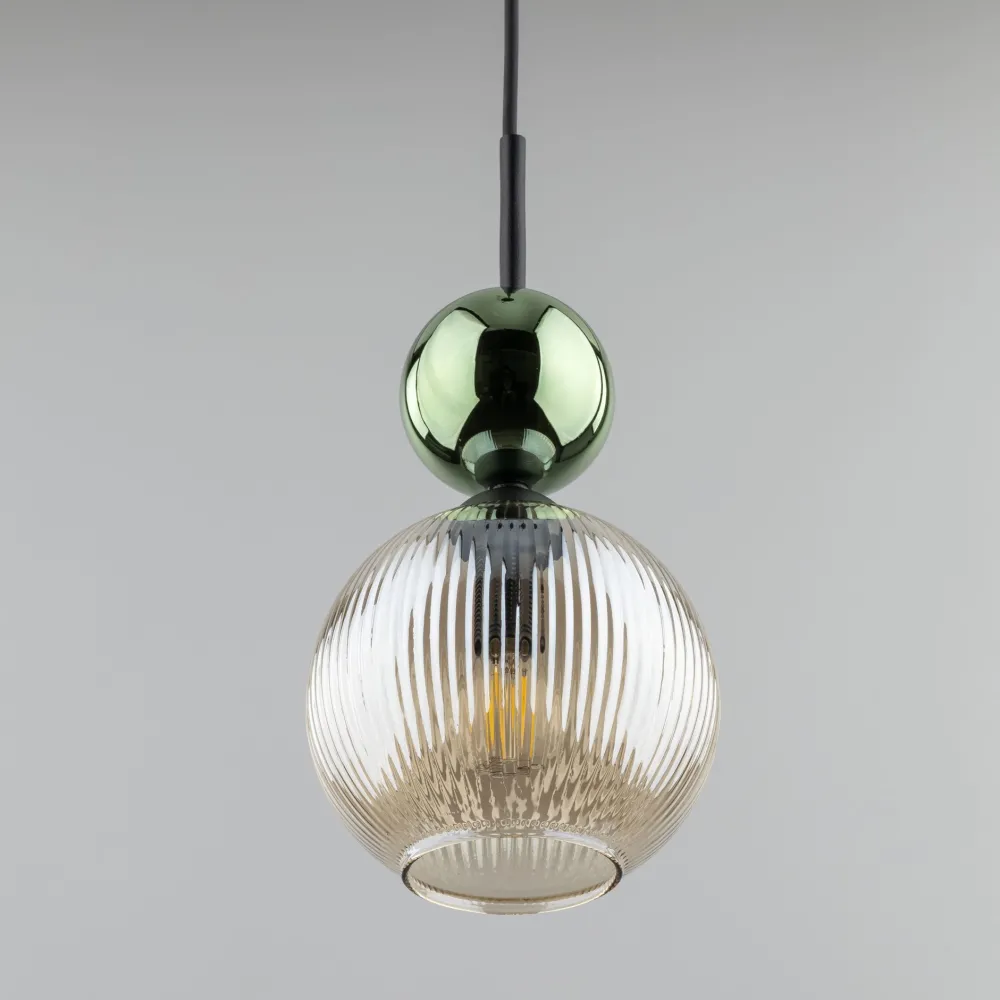 Lampade A Sospensione-Selezionato da Mazzolaluce lampada a sospensione vetro ambra verde per comodini camera da letto
