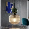 Lampade A Sospensione-Selezionato da Mazzolaluce lampada a sospensione vetro ambra verde stile contemporaneo