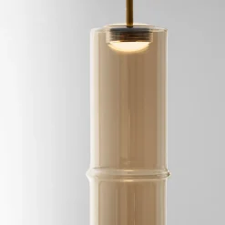 Lampade A Sospensione-Selezionato da Mazzolaluce Lampada a sospensione vetro ambra per comodino led 3000k