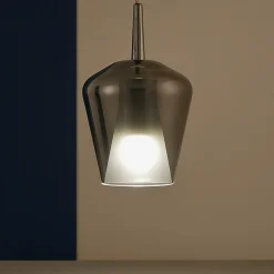 Lampade A Sospensione-Selezionato da Mazzolaluce Lampada a sospensione vetro cromo design luce pendente
