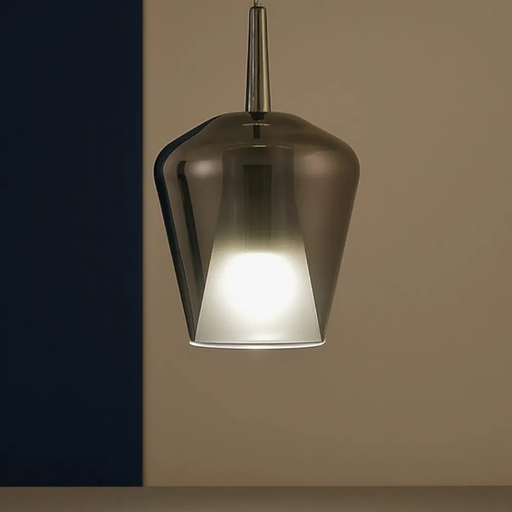 Lampade A Sospensione-Selezionato da Mazzolaluce Lampada a sospensione vetro cromo design luce pendente