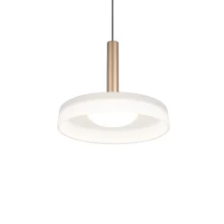 Lampade A Sospensione-Selezionato da Mazzolaluce Lampada a sospensione vetro disco bianco metallo caffè design led 3000k dimmerabile