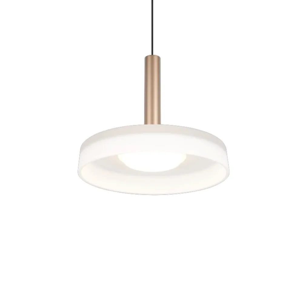 Lampade A Sospensione-Selezionato da Mazzolaluce Lampada a sospensione vetro disco bianco metallo caffè design led 3000k dimmerabile