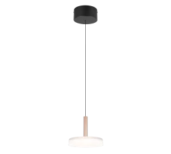 Lampade A Sospensione-Selezionato da Mazzolaluce Lampada a sospensione vetro disco bianco metallo caffè design led 3000k dimmerabile
