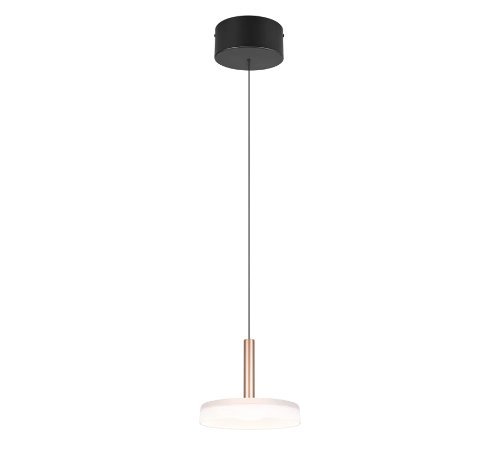 Lampade A Sospensione-Selezionato da Mazzolaluce Lampada a sospensione vetro disco bianco metallo caffè design led 3000k dimmerabile