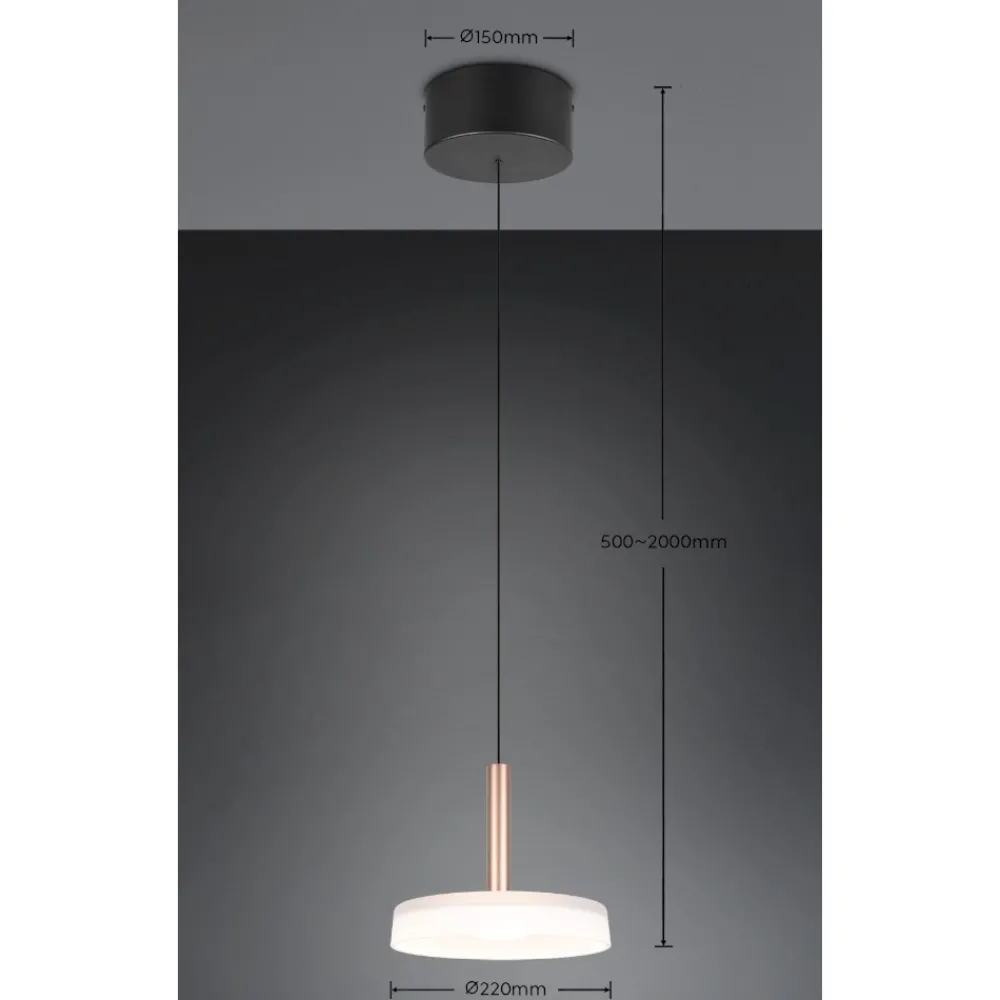 Lampade A Sospensione-Selezionato da Mazzolaluce Lampada a sospensione vetro disco bianco metallo caffè design led 3000k dimmerabile