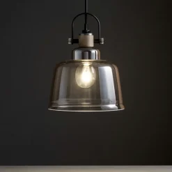 Lampade A Sospensione-Perenz Illuminazione Lampada a sospensione vetro fume vintege