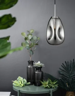 Lampade A Sospensione-Selezionato da Mazzolaluce Lampada a sospensione vetro modellato cromo specchiato design moderno
