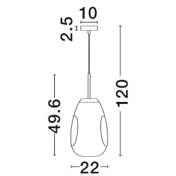 Lampade A Sospensione-Selezionato da Mazzolaluce Lampada a sospensione vetro modellato cromo specchiato design moderno