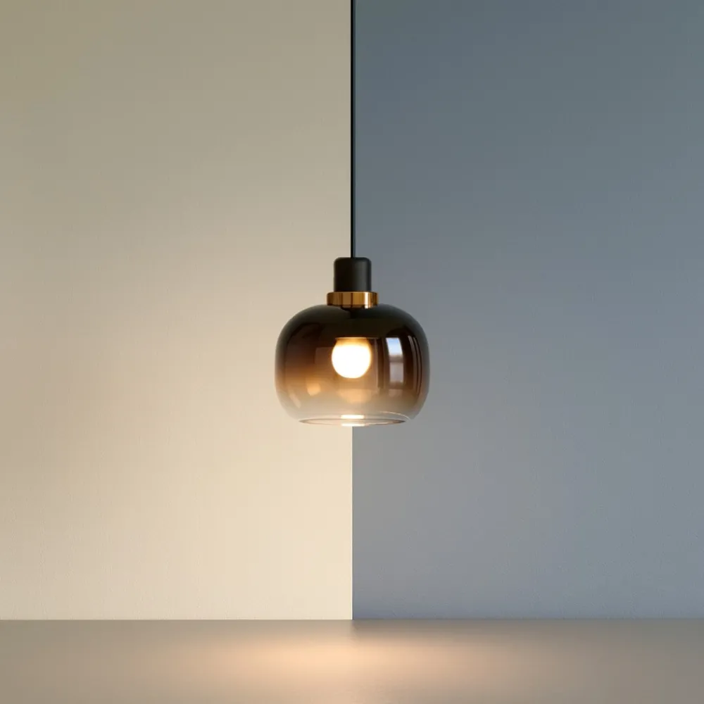Lampade A Sospensione-Eglo Lampada a sospensione vetro marrone oilella