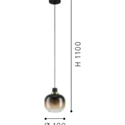 Lampade A Sospensione-Eglo Lampada a sospensione vetro marrone oilella