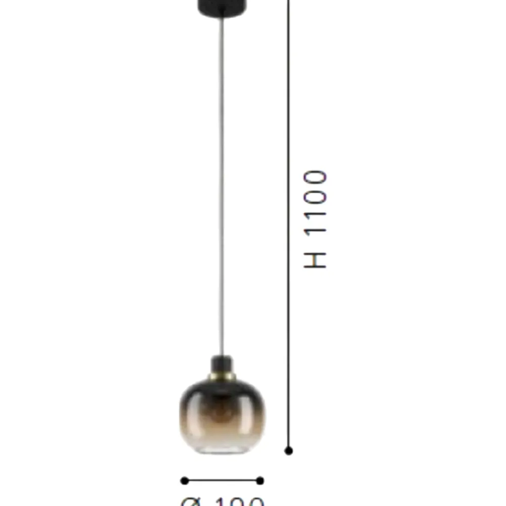 Lampade A Sospensione-Eglo Lampada a sospensione vetro marrone oilella