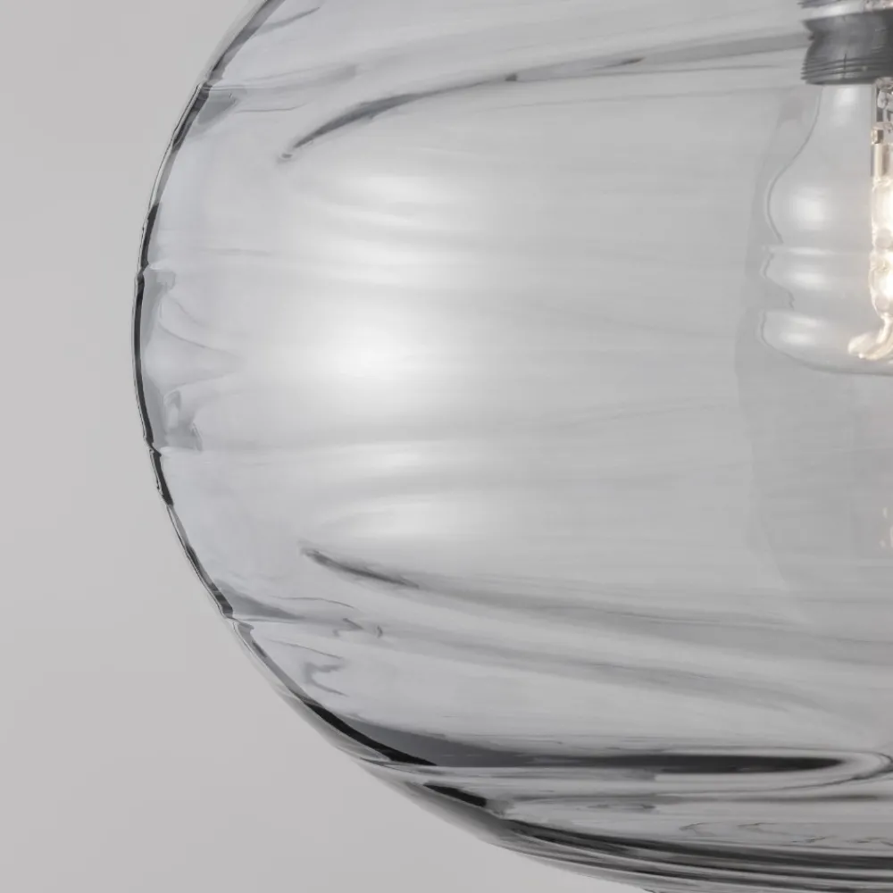 Lampade A Sospensione-Selezionato da Mazzolaluce Lampada a sospensione vetro sfera trasparente grigio