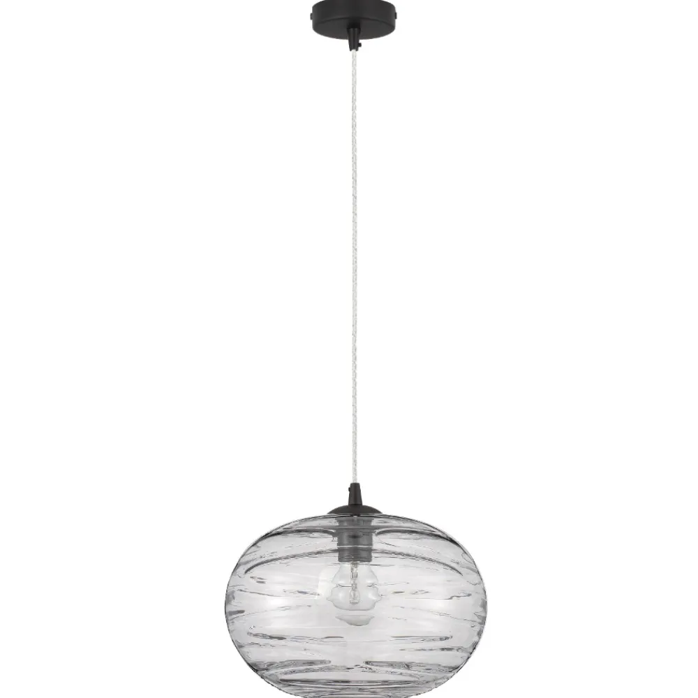 Lampade A Sospensione-Selezionato da Mazzolaluce Lampada a sospensione vetro sfera trasparente grigio