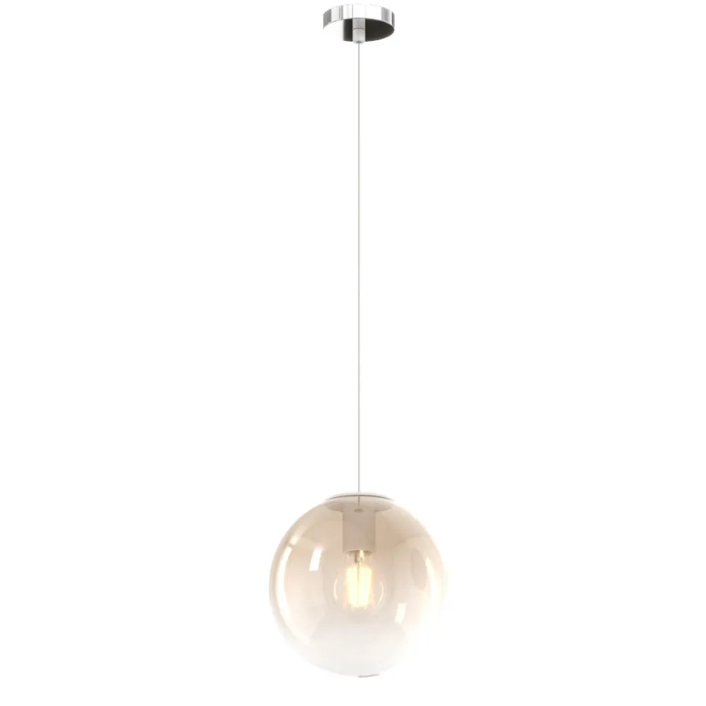 Lampade A Sospensione-Top Light Lampada a sospensione vetro sfera boccia ambra per comodino