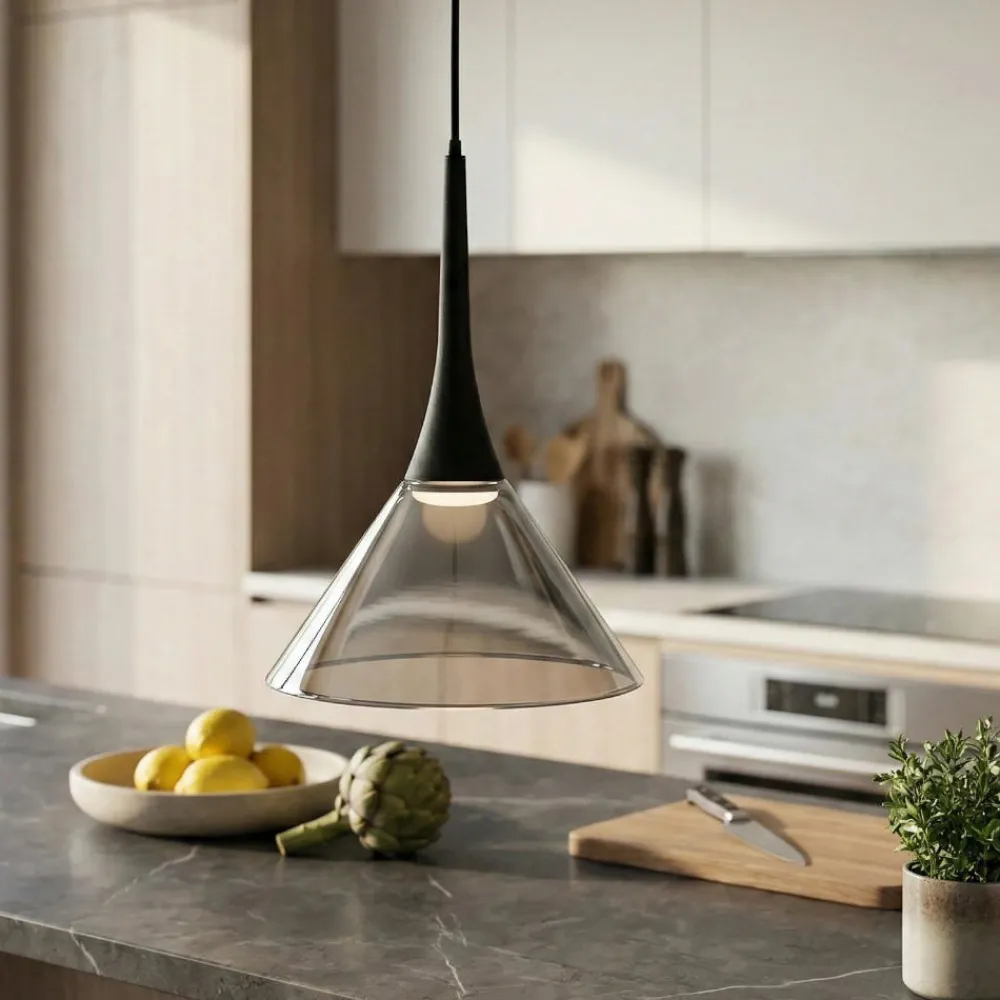 Lampade A Sospensione-Ideal Lux Lampada a sospensione vetro trasparente cocktail led 3000k da cucina