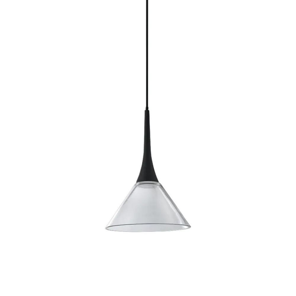 Lampade A Sospensione-Ideal Lux Lampada a sospensione vetro trasparente cocktail led 3000k da cucina