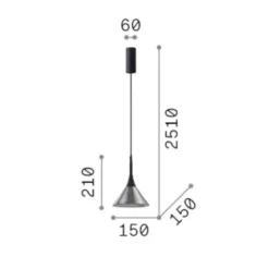 Lampade A Sospensione-Ideal Lux Lampada a sospensione vetro trasparente cocktail led 3000k da cucina