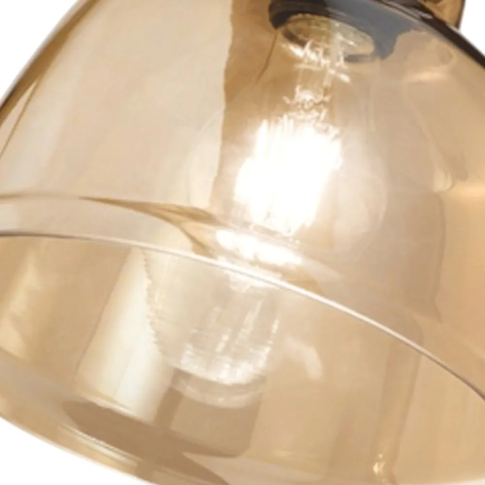 Lampade A Sospensione-Perenz Illuminazione Lampada a sospensione vintage perenz vetro ambra specchiato