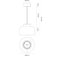 Lampade A Sospensione-Vivida International Lampada a sospensione vivida bottone sabbia dimmerabile con telecomando