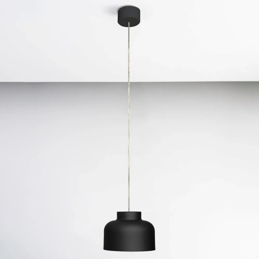 Lampade A Sospensione-Vivida International Lampada a sospensione vivida bottone nero led biemissione dimmerabile con telecomando