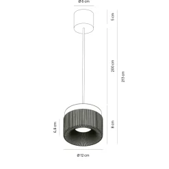 Lampade A Sospensione-Vivida International Lampada a sospensione vivida pilastro vetro fumé