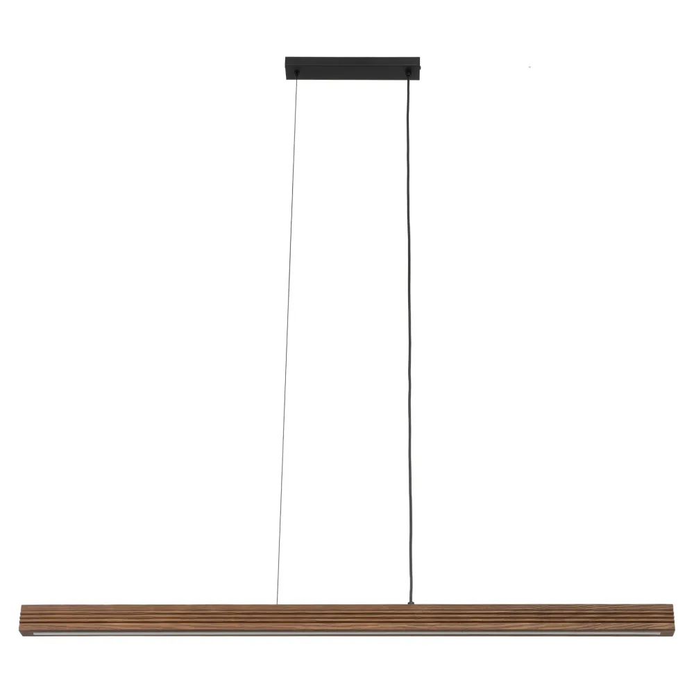 Lampadari Moderni-Selezionato da Mazzolaluce Lampada barra a sospensione di legno noce per tavolo soggiorno moderno