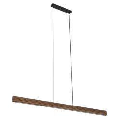 Lampadari Moderni-Selezionato da Mazzolaluce Lampada barra a sospensione di legno noce per tavolo soggiorno moderno
