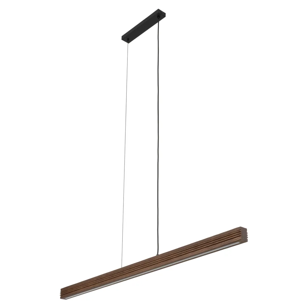 Lampadari Moderni-Selezionato da Mazzolaluce Lampada barra a sospensione di legno noce per tavolo soggiorno moderno