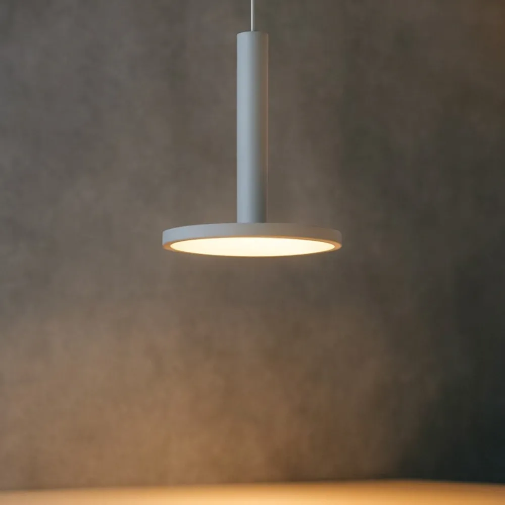 Lampade A Sospensione-Selezionato da Mazzolaluce Lampada bianca a sospensione led 11w 3000k disco piatto