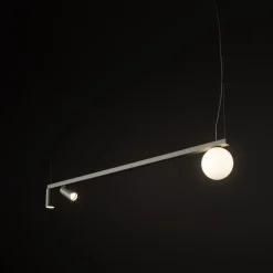 Lampadari Cucina-Selezionato da Mazzolaluce Lampada bilancere a sospensione grigio seta per bancone isola penisola cucina