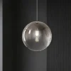 Lampade A Sospensione-Top Light Lampada boccia a sospensione toplight vetro bronzo trasparente 25cm