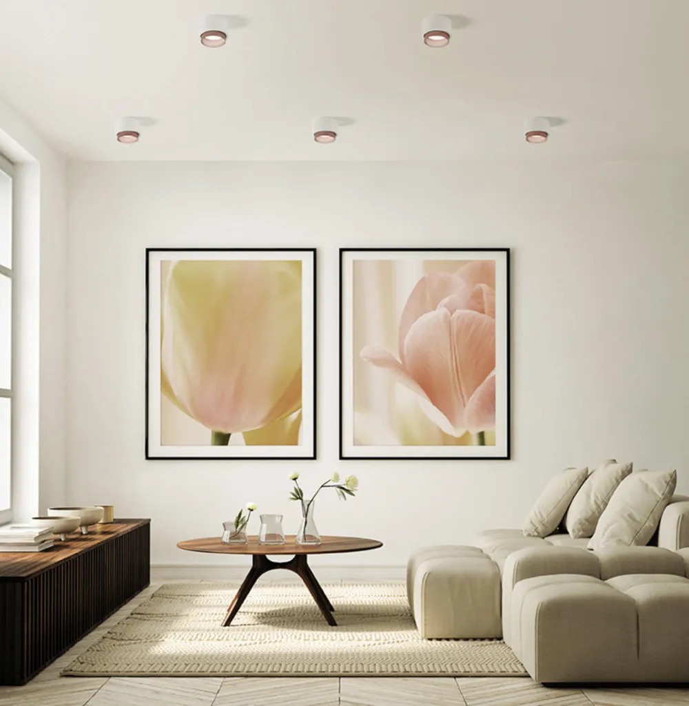 Plafoniere Moderne-Sforzin Illuminazione Lampada cilindro da soffitto gesso bordo rame sforzin syme